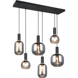 Diva VI 92cm chrome&amp;black matt glass strip pendant lamp Trio