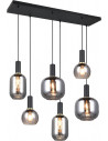 Diva VI 92cm chrome&amp;black matt glass strip pendant lamp Trio