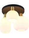 Diva white&amp;brass 3 point glass plafond Trio