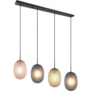 Lampa wisząca na listwie z dekoracyjnego szkła Facette IV 117cm multikolor Trio