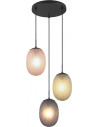 Facette III 43cm multicolour triple pendant lamp in decorative glass Trio