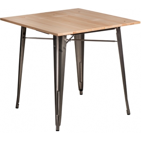 Paris Wood 76x76 metal&amp;natural industrial square dining table D2.Design