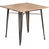 Stylowy Stół drewniany industrialny Paris Wood Naturalny 76x76 Metalowy D2.Design do kuchni, jadalni i salonu.