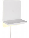 Kinkiet nowoczesny z półką usb i ładowaniem indukcyjnym Fairfield LED biały mat Trio