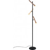 Fiato LED 150cm brown&amp;black 3 point floor lamp with dimmer Trio