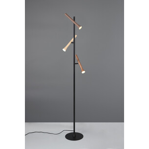 Lampa podłogowa 3 punktowa ze ściemniaczem Fiato LED 150cm brąz / czarny Trio 2
