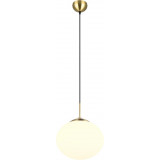 Fomento 30cm white&amp;brass glass sphere pendant lamp Trio