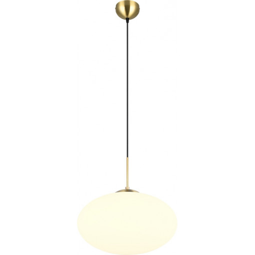 Fomento 40cm white&amp;brass glass sphere pendant lamp Trio