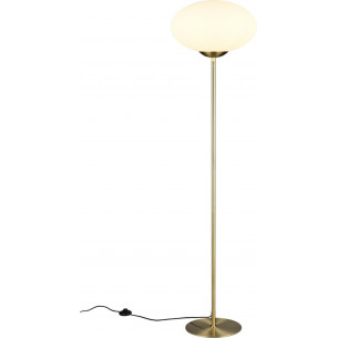 Lampa podłogowa szklana kula Fomento 150cm biały / czarny Trio