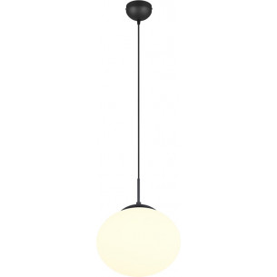 Lampa wisząca szklana kula Fomento 30cm biały / czarny Trio