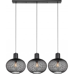 Gila III 120cm matte black wire strip pendant lamp Trio