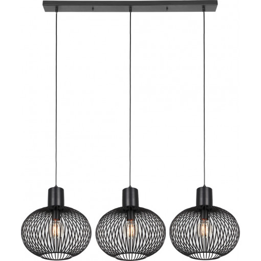 Gila III 120cm matte black wire strip pendant lamp Trio