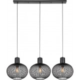 Gila III 120cm matte black wire strip pendant lamp Trio