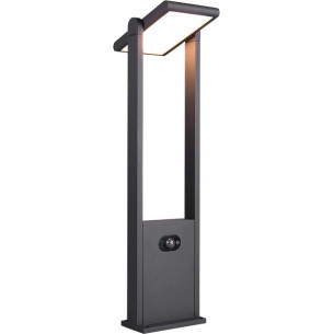 Malawi LED 61cm anthracite solar garden post with motion and dusk sensor Trio