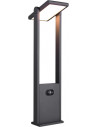Malawi LED 61cm anthracite solar garden post with motion and dusk sensor Trio