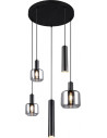 Lampa wisząca szklana wielopunktowa Mataro V 40cm chromowane szkło / czarny Trio