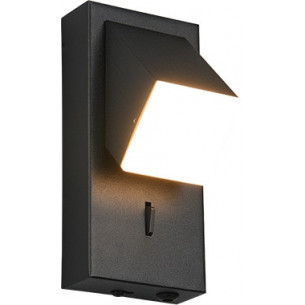 Raglan matte black modern wall lamp with switch Trio