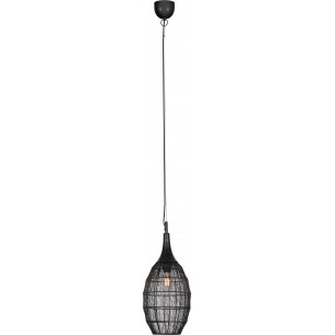 Soraya Slim 26cm black oriental pendant lamp Trio