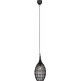 Soraya Slim 26cm black oriental pendant lamp Trio
