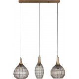 Soraya III 86cm patina oriental triple strip pendant lamp Trio