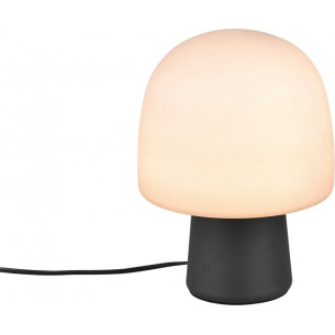 Lampa na stolik nocny szklana Steen 20cm szary / czarny mat Trio