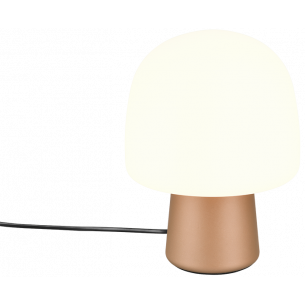 Lampa na stolik nocny szklana Steen 20cm biały / brąz Trio