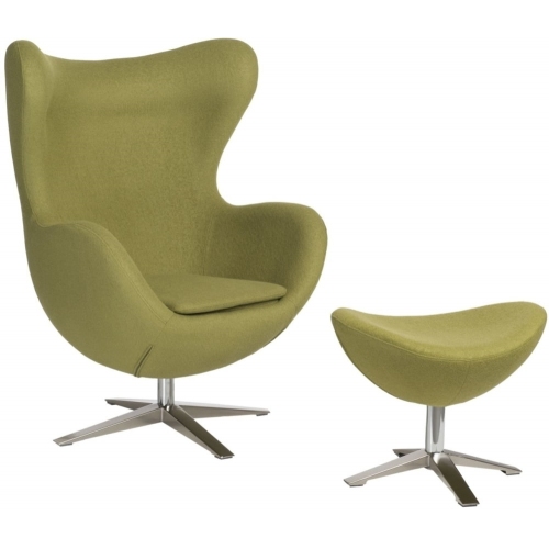Jajo olive swivel armchair with footrest D2.Design