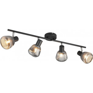 Tarifa IV 70cm chrome grey&amp;black glass ceiling spotlight with fluted diffuser Trio