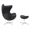 Jajo Cashmere grey swivel armchair with footrest D2.Design
