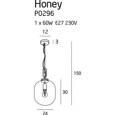 Honey 24 smoke glass glass pendant lamp MaxLight