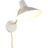 Traveller grey arm wall lamp with plug Trio