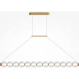 Lampa wisząca szklana glamour Amulet LED 110cm przezroczysto-złota Maytoni
