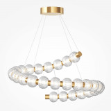 Lampa wisząca szklana glamour Amulet LED 80cm przezroczysto-złota Maytoni