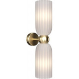 Antic white / gold vintage double glass wall lamp Maytoni
