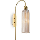 Antic cognac / gold vintage glass wall lamp on arm Maytoni