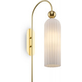 Antic white / gold vintage glass wall lamp on arm Maytoni