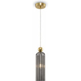 Lampa wisząca szklana vintage Antic 10cm szary / złoty Maytoni