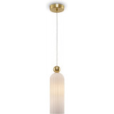 Lampa wisząca szklana vintage Antic 10cm biały / złoty Maytoni