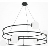 Lampa wisząca okrągła ze szklanymi kulami Balance VI 81cm biało-czarna Maytoni