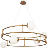 Lampa wisząca okrągła ze szklanymi kulami Balance VI 81cm biało-złota Maytoni