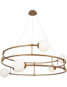 Lampa wisząca okrągła ze szklanymi kulami Balance VI 81cm biało-złota Maytoni