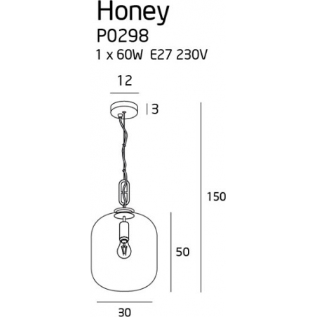 Honey 30 smoke glass glass pendant lamp MaxLight