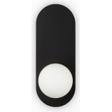 Bao white / black oval wall lamp with glass sphere Maytoni