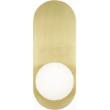 Bao white / gold oval wall lamp with glass sphere Maytoni