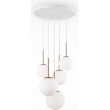 Basic Form 58 cm white 5 glass spheres pendant lamp Maytoni