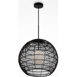 Cane 40 cm black boho rattan sphere pendant lamp Maytoni