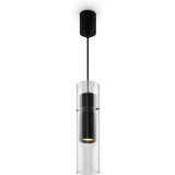 Lampa wisząca szklana z ryflowanym kloszem Dynamics 8cm czarna Maytoni