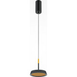El LED 15.3 cm black pendant lamp with flat shade Maytoni