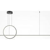 Lampa wisząca podłużna nowoczesna Halo LED 143cm czarna Maytoni