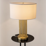 Impressive 34 cm white-gold glamour table lamp with shade Maytoni